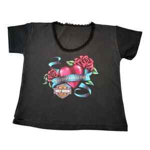 80s Harley Davidson Crop top